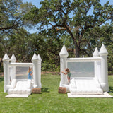 Mini Ava - White Bounce House with Cone Tops
