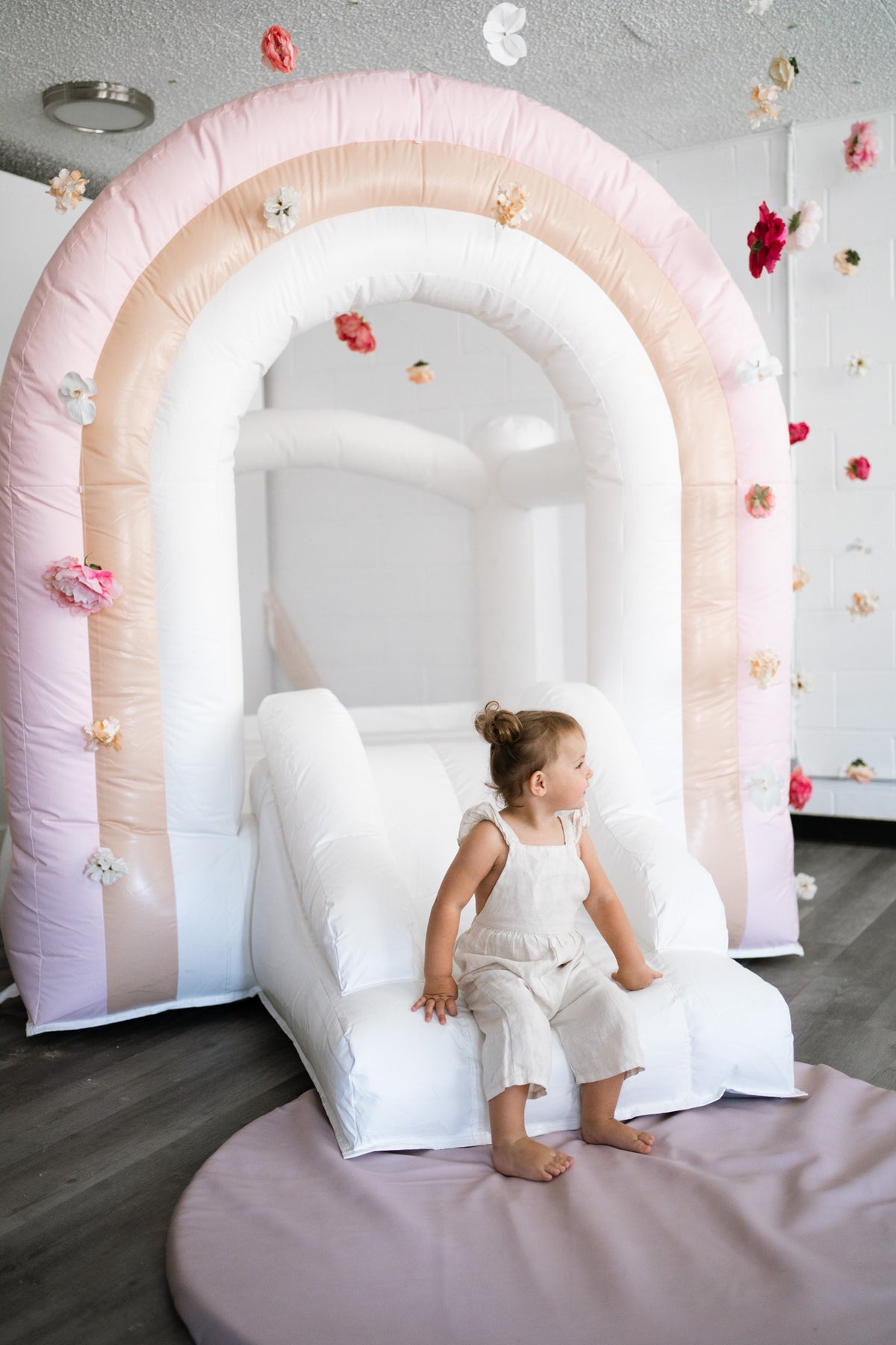 Mini Sherbet - Pink Rainbow Bounce House – Mini Castles